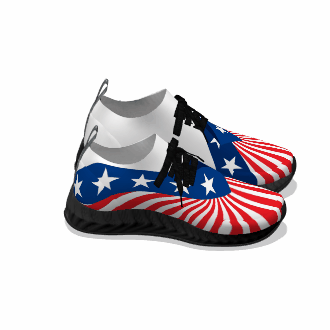 Psychedelic Stars & Stripes - Black Soles