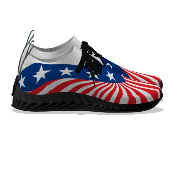 Psychedelic Stars & Stripes - Black Soles